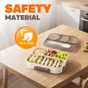 EASYFUN Bento Box Adult, Lunch Box, 4-Compartment Lunch Containers, Drop-Proof, Dishwasher Safe & Made with BPA-Free Materials(Khaki)