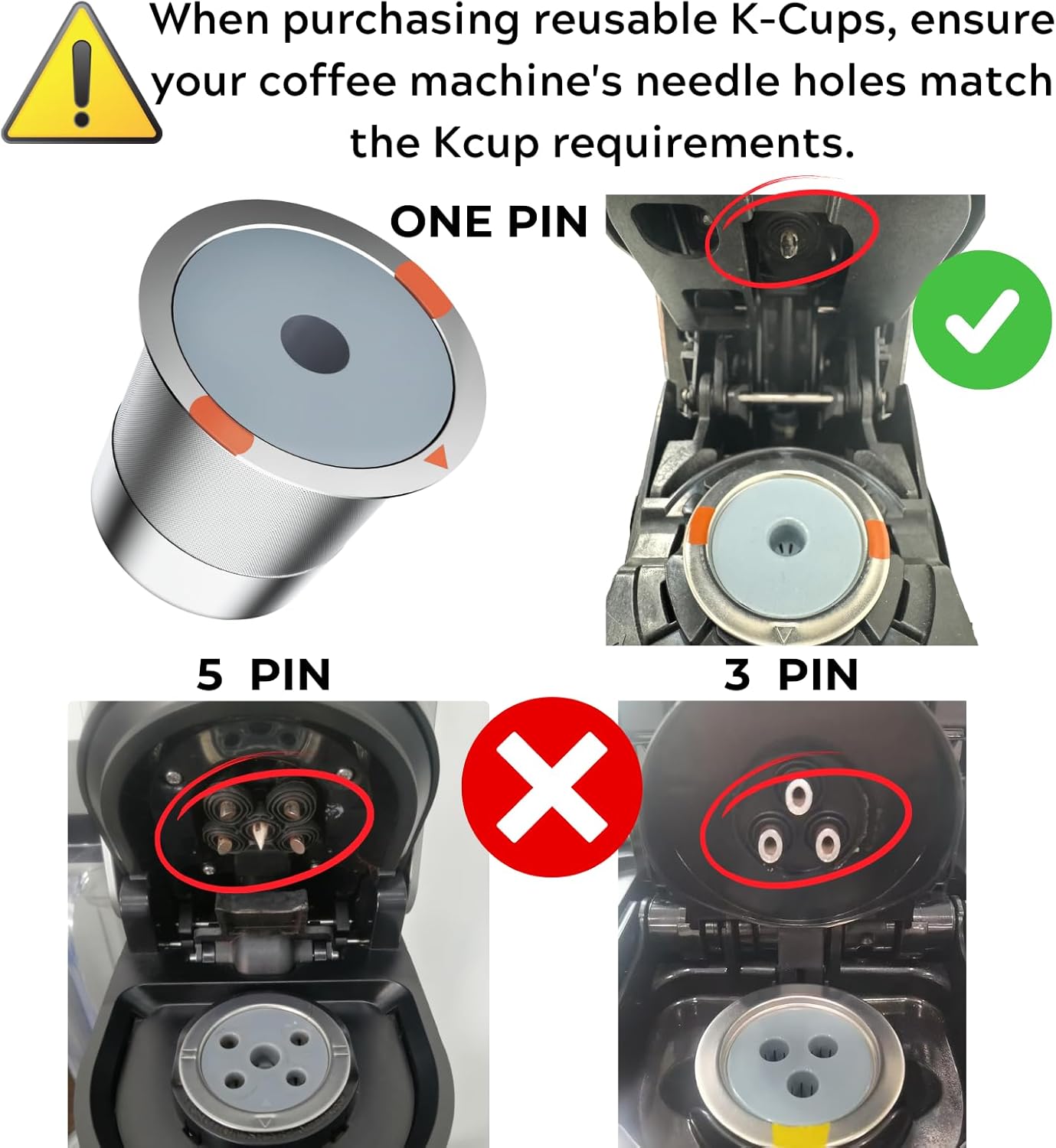 Noalto Reusable K Cups and Coffee Pods,Universal stainless steel k Cups for Keurig 2.0 and 1.0 Coffee Makers machine(2pack)