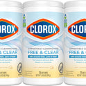 Clorox Free & Clear Cleaning Wipes, Light Lemon Scent, 75 Count, Pack of 3 (Pack May Vary)