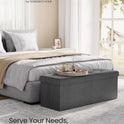 SONGMICS MAZIE Collection - 43 Inches Folding Storage Ottoman Bench, Ottoman Foot Rest, End of Bed Bench, Storage Chest, Load 660 lb, for Living Room, Bedroom, Entryway, Dark Gray ULSF77K