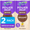 Swiffer Power Mop Wood Refill Solution, QuickDry Hardwood Floor Cleaner for Mopping Home, Bathroom, Kitchen, All Purpose Multi-Surface Solution for Floor Cleaning, Lemon Scent, 50.6oz