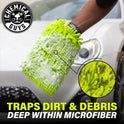 Chemical Guys Chenille Premium Scratch-Free Microfiber Wash Mitt for Car Washing - 2 Pack, Lime Green, Ultra-Soft Car Wash Gloves, Swirl-Free Finish, Safe for Trucks, SUVs, Motorcycles, and More