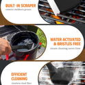 MEKER Grill Brush Bristle Free, Grill Cleaner Brush with 5 BBQ Replacement Head for Cast Iron, Stainless Steel Grates, Safe Grill Scraper Outdoor BBQ Grill, Black