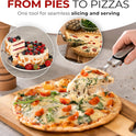 Orblue Pie Server, Essential Kitchen Tool, Serrated on Both Sides, Great for Right or Left Handed Chef, Stainless Steel Flatware, Cake Cutter, Black