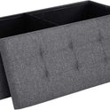SONGMICS MAZIE Collection - 43 Inches Folding Storage Ottoman Bench, Ottoman Foot Rest, End of Bed Bench, Storage Chest, Load 660 lb, for Living Room, Bedroom, Entryway, Dark Gray ULSF77K