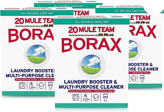20 Mule Team All Natural Borax Detergent Booster & Multi-Purpose Household Cleaner, 65 Ounce, 4 Count