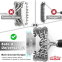 Grill Brush and Scraper Bristle Free – Safe BBQ Brush for Grill – 18'' Stainless Grill Grate Cleaner - Safe Grill Accessories for Porcelain/Weber Gas/Charcoal Grill – Gifts for Grill Wizard