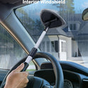 AstroAI Windshield Cleaner Tool, Car Interior Detailing Cleaning Kit with Extendable Handle and 4 Upgraded High-Density Reusable Microfiber Pads, Auto Glass Wiper Brush Kit for Cars, Gray, 15.9in-21in