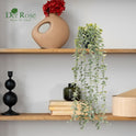 Der Rose 1Pcs Fake Plants Hanging Artificial Potted Faux Eucalyptus Plants for Modern Boho Farmhouse Bathroom Office Desk Wall Book Shelf Living Room Aesthetic Decor Indoor