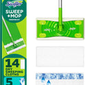 Swiffer Sweeper 2-in-1 Dry + Wet Floor Mopping and Sweeping Kit, Multi-Surface Kit for Floor Cleaning, Kit Includes 1 Sweeper, 14 Dry Sweeping Cloths, 5 Wet Mopping Cloths
