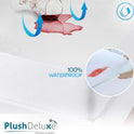 PlushDeluxe Premium Bamboo Mattress Protector – Queen Size, Waterproof, & Ultra Soft Breathable Noiseless Washable Bed Mattress Cover for Comfort & Protection - White
