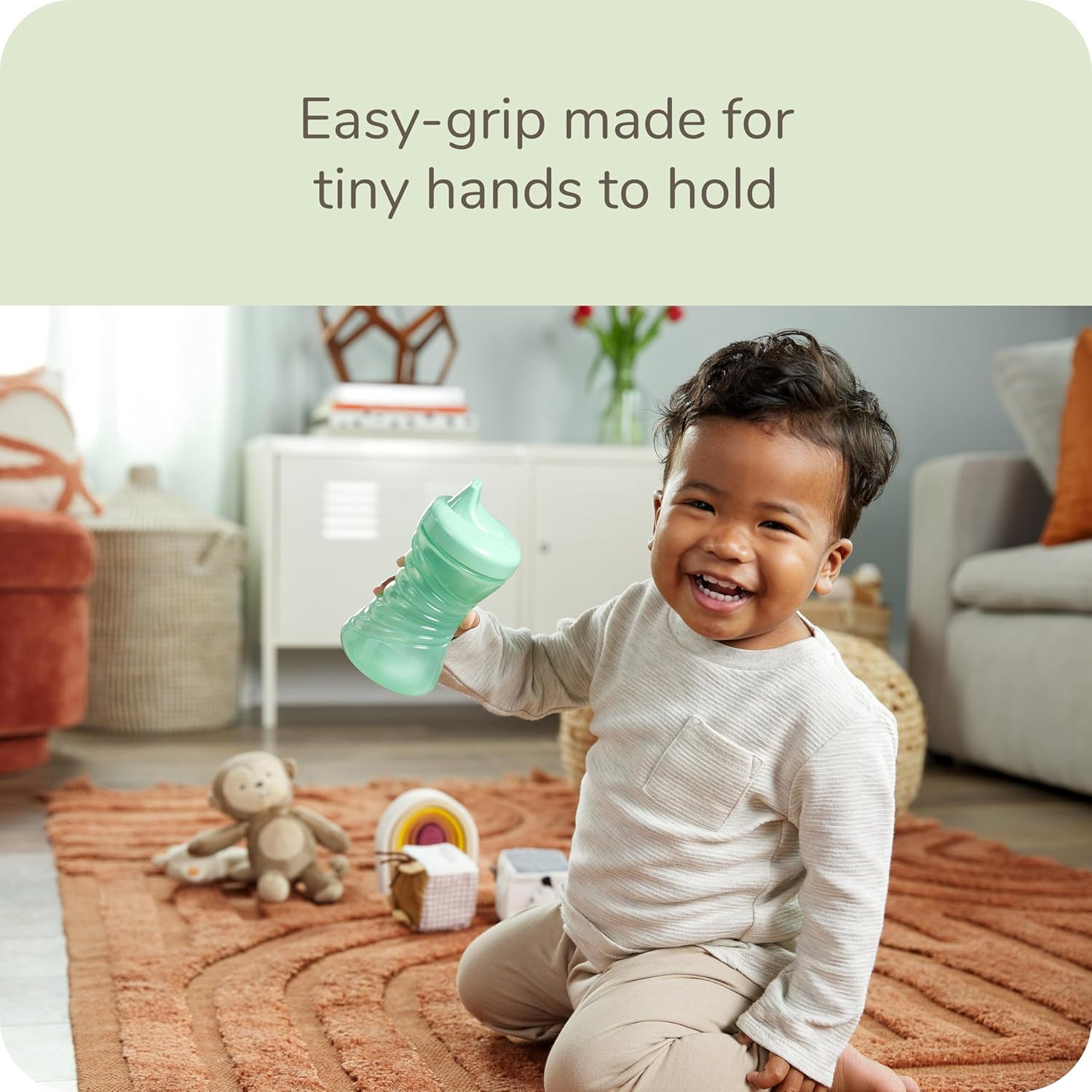 NUK Fun Grips Hard Spout Sippy Cup, 10 oz. | Easy to Hold, BPA Free, Spill Proof Toddler Cup, 4pk