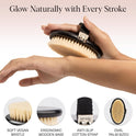 Kitsch Dry Brushing Body Brush for Lymphatic Drainage- Soft Bristles - Reduces Cellulites, Removes Dry Skin and Improves Blood Circulation, Body Exfoliator Scrubber for Glowing Skin, Sauna Accessories