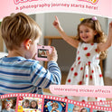 Instant Camera, Front Rear Dual Selfie Kids Camera with 1080P Videos, Holiday Birthday Gifts for Kids Age 3-12, Toddler Portable Travel Print Digital Camera Toy for 4 5 6 7 8 9 Year Boys Girls