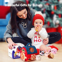 hahaland Baby Toys 6-12 Months - Surprise Barn Stuffed Farm Animals, Rattle, Crinkle, Mirror, Montessori Toys for 6 Month Old Babies Sensory Balls Toddlers 1-3 Gifts Baby Stocking Stuffers