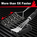 GRILLART Grill Brush and Scraper, Extra Strong BBQ Cleaner Accessories, Safe Wire Bristles Barbecue Triple Scrubbers Cleaning Brush for Gas/Charcoal Grilling Grates, Wizard Tool BR-8115