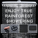 High Pressure Rain Shower Head: Upgrade Shower Heads with Handheld Spray Combo with Fixed Showerhead and 10 Sprays Handheld Shower Head, Detachable Shower head Built-in Magnetic Docking and Power Jets