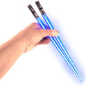 Lightsaber Chopsticks Light Up - LED Glowing Light Saber Star Wars Chop Sticks - Reusable Sushi Lightup Sabers Chopstick Set Of 1 Blue Pair