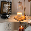 Candle Warmer Lamp with Timer, Dimmable Candle Warmer for Home Decor, Birthday Gifts for Women, Adjustable Height Wax Melts Warmer with 2 Bulbs