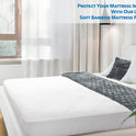 PlushDeluxe Premium Bamboo Mattress Protector – Queen Size, Waterproof, & Ultra Soft Breathable Noiseless Washable Bed Mattress Cover for Comfort & Protection - White