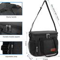 Femuar Reusable Lunch Box for Men/Women - Insulated Lunch Bag Leakproof Lunchbox for Work Office Picnic Beach - Freezable Lunch Cooler Bag with Adjustable Shoulder Strap - Black