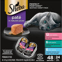 Sheba Perfect Portions Wet Cat Food Pate with Sustainable Salmon, Signature Seafood Entree, and Tender White Fish and Tuna Entree Variety Pack, 2.6 oz. Twin Pack Trays (24 Count, 48 Servings)