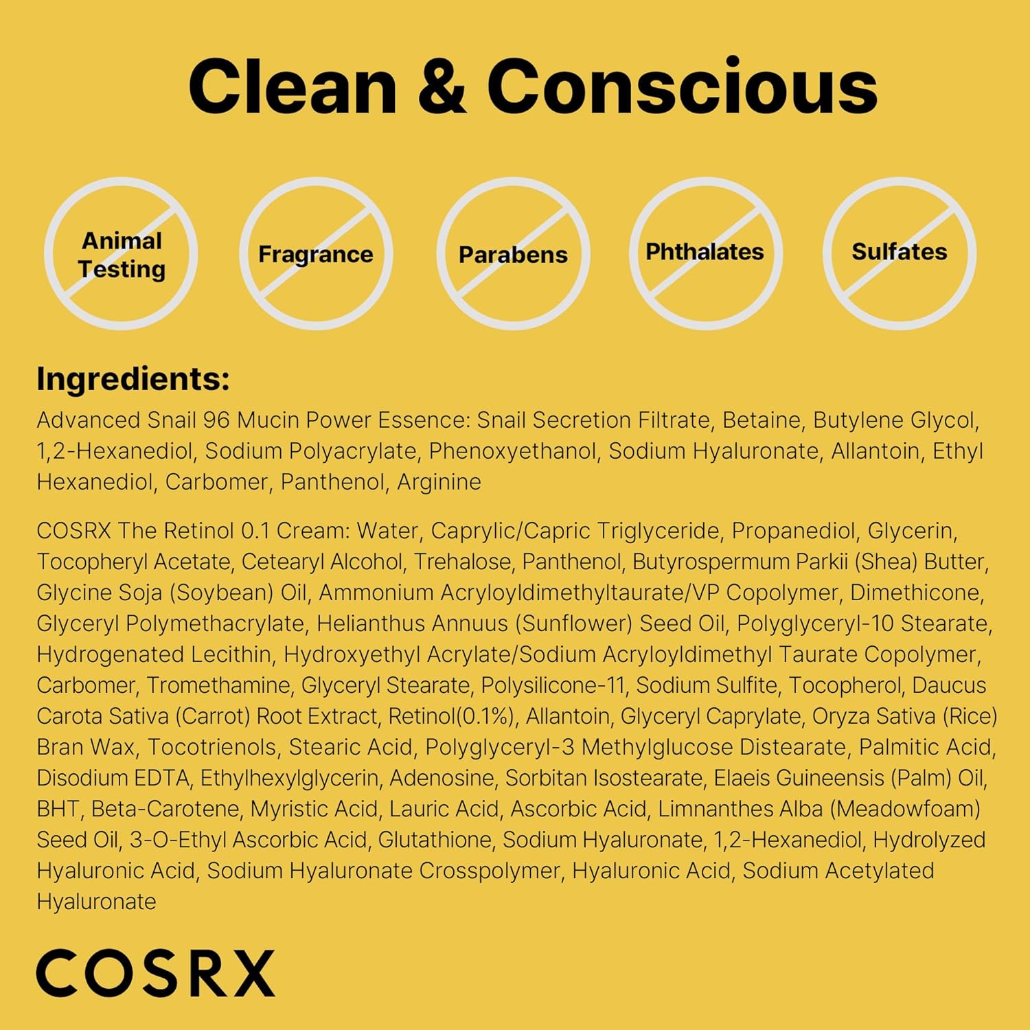 COSRX Snail 96% Mucin Power Essence 2ea & Retinol 0.1% Cream Mini Sample 1ea, Glass Skin Starter Set, Amazon Exclusive, Daily Hydrating & Firming Korean Skin Care Kit, Gift Set