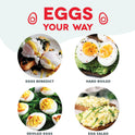 DASH Electric Rapid Egg Cooker for Hard Boiled/Poached/Scrambled Eggs or Omelets with Auto Shut-Off Feature, Black, 7 Egg Capacity