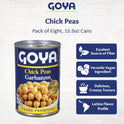 Goya Foods Chick Peas, Garbanzo Beans, 15.5 Ounce (Pack of 8)