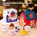 hahaland Baby Toys 6-12 Months - Surprise Barn Stuffed Farm Animals, Rattle, Crinkle, Mirror, Montessori Toys for 6 Month Old Babies Sensory Balls Toddlers 1-3 Gifts Baby Stocking Stuffers