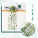Der Rose 1Pcs Fake Plants Hanging Artificial Potted Faux Eucalyptus Plants for Modern Boho Farmhouse Bathroom Office Desk Wall Book Shelf Living Room Aesthetic Decor Indoor