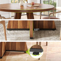 LITTLE TREE Round Dining Table for 4-6 People, 47 Inches Dining Room Table with Wooden Pedestal Base, Brown Dinner Tables, Circle Kitchen Tables for Dining Room, Kitchen, Living Room(Table Only)