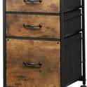 DEVAISE Mobile File Cabinet, Rolling Printer Stand with 3 Drawers, Fabric Vertical Filing Cabinet fits A4 or Letter Size for Home Office, Rustic Brown Wood Grain Print