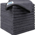 HOMEXCEL Microfiber Cleaning Cloth 12 Pack, 12.5 x 12.5 inch Microfiber Towels for Cars, Ultra Absorbent Washing Cloth, Lint Free Streak Free Cleaning Rags for Car, Kitchen, and Window (Grey)