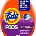 Tide PODS Laundry Detergent Pacs, 3-in-1 Stain Remover, Odor Fighter, Color Protector, 112 Count, HE compatible, Spring Meadow Scent