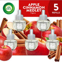 Air Wick Plug in Scented Oil Refill, Apple Cinnamon Medley, 5ct, Air Freshener, Essential Oils