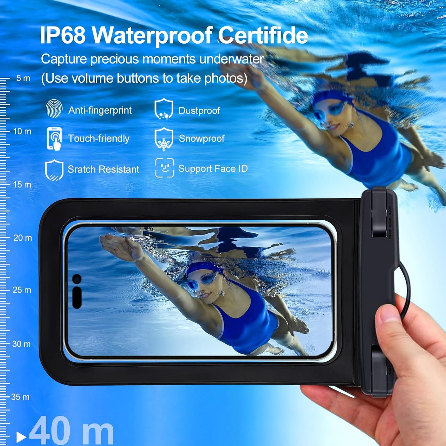 Famoby Up to 8.3" 5 Pack Multicolor Universal Waterproof Phone Pouch, Phone Waterproof Case Dry Bag,Protection Level: IP68,Outdoor Sports for Apple iPhone,Samsung