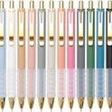 Linbsunne Ballpoint Pens Black Medium Point 1mm Pen with Super Soft Grip Ball Point Pen for Men Women Retractable Pens (gold-12 pcs)