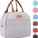 Lunch Bag for Women & Men Adult Insulated Lunch Box, Small Leakproof Cooler Food Lunch Containers Reusable High Capacity Lunch Tote Bags for Work, Travel, Outdoor (Grey)