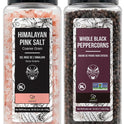 Soeos Himalayan Pink Salt 39 oz + Whole Black Peppercorns 18 oz, Coarse Grain, Kosher Salt for Grinder Refill, Salt and Pepper Grinder, Non-GMO Verified, Spice Seasoning Set for Cooking