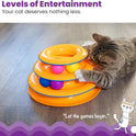 Catstages Tower of Tracks Cat Toy – 3-Level Track Tower with 6 Balls, Interactive Cat Toy for Indoor Enrichment