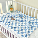 Yurhap Checkered Baby Blanket Fleece Baby Blankets for Boys, Ultra Soft Cozy Fluffy Infant Toddler Newborn Receiving Blankets for Crib Stroller, 30''x40'', Blue