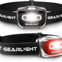 GearLight 2Pack LED Headlamp - Outdoor Camping Head Lamps with Adjustable Headband - Lightweight Battery Powered Bright Flashlight Headlight with 7 Modes and Pivotable Head and Red Light