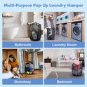 DUCOO Pop Up Hamper, 1 PCS Mesh Pop Up Laundry Hamper, Foldable Mesh Laundry Basket with Space-Saving Design for Home, Dorm, Travel & Storage - Black