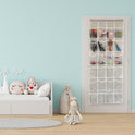 Simple Houseware 24 Pockets - Crystal Clear Over The Door Hanging Shoe Organizer, Gray (64'' x 19'')
