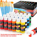 Caliart 24 Colors Acrylic Paint Set with 12 Brushes, Art Craft Paints Gifts Trendy Stuff for Adults Artists, Halloween Pumpkin Canvas Ceramic Rock Eggs Painting Kit Art Supplies