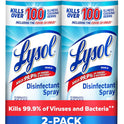 Lysol Disinfectant Spray, Household Essential Cleaning Supplies, Multi-Purpose Room Spray, Antibacterial Sanitizer Spray, Upholstery Deodorizer, Home and Bathroom, Crisp Linen,19 Fl Oz (Pack of 2)