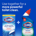 Clorox Ultra Clean Toilet Tablets Bleach & Blue, Rain Clean Scent, 2.47 Ounces Each, 4 Count (Package May Vary)