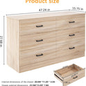 Bigbiglife Dresser for Bedroom, 6 Drawer Double Dresser, Modern Chest of Drawers with Deep Drawers, TV Stand Large Storage Organizer for Living Room, Closet (Light Oak)