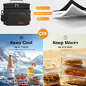 HOTOR Insulated Lunch Box for Men & Women - Leak-Proof Cooler Lunch Bag with 4 Pockets, Adjustable Strap, Ideal for Work, Picnic, Travel - Medium, Black, 10.2"×6.9"×8.5"